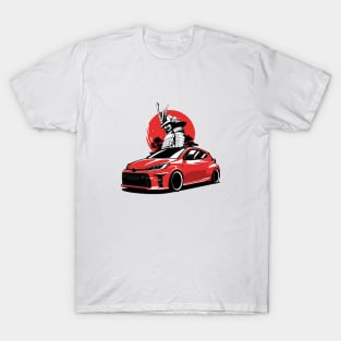 Red Yaris GR Samurai Japan T-Shirt